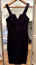White House Black Market Cocktail Peplum Dress Size 4 Black