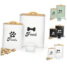 Dog Treat Container 2PCS, Dog Food Storage Container with Lids Airtight, White