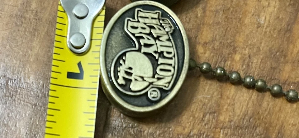 Ventilador de techo Hampton Bay pieza de repuesto luz de metal blanco cadena de tracción corta colgante Foto 4 de 4