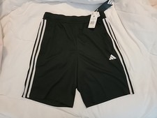 Adidas Black Train Essentials Piqu  3-Stripes Training Shorts Men's Medium NEW