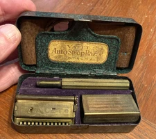 Valet Auto Strop Safety Razor Set - Complete with Strap and Metal Box Exc Condit