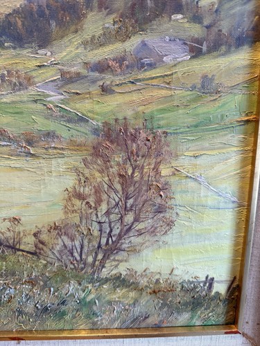 Pintura antigua pintura al óleo firmada Hans Münnich/Sajonia Chemnitz/Dachsteinebirge - Imagen 7 de 18