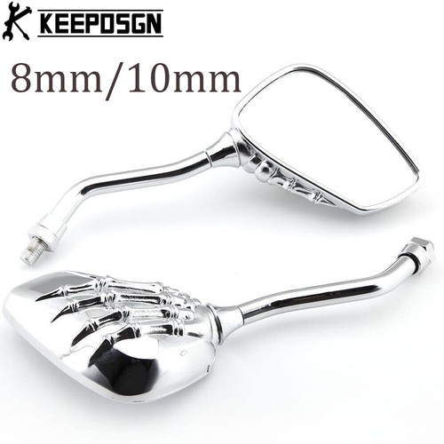 For Honda Shadow Valkyrie Motorcycle Skull Rearview Side Rear View Mirrors - Picture 4 of 8