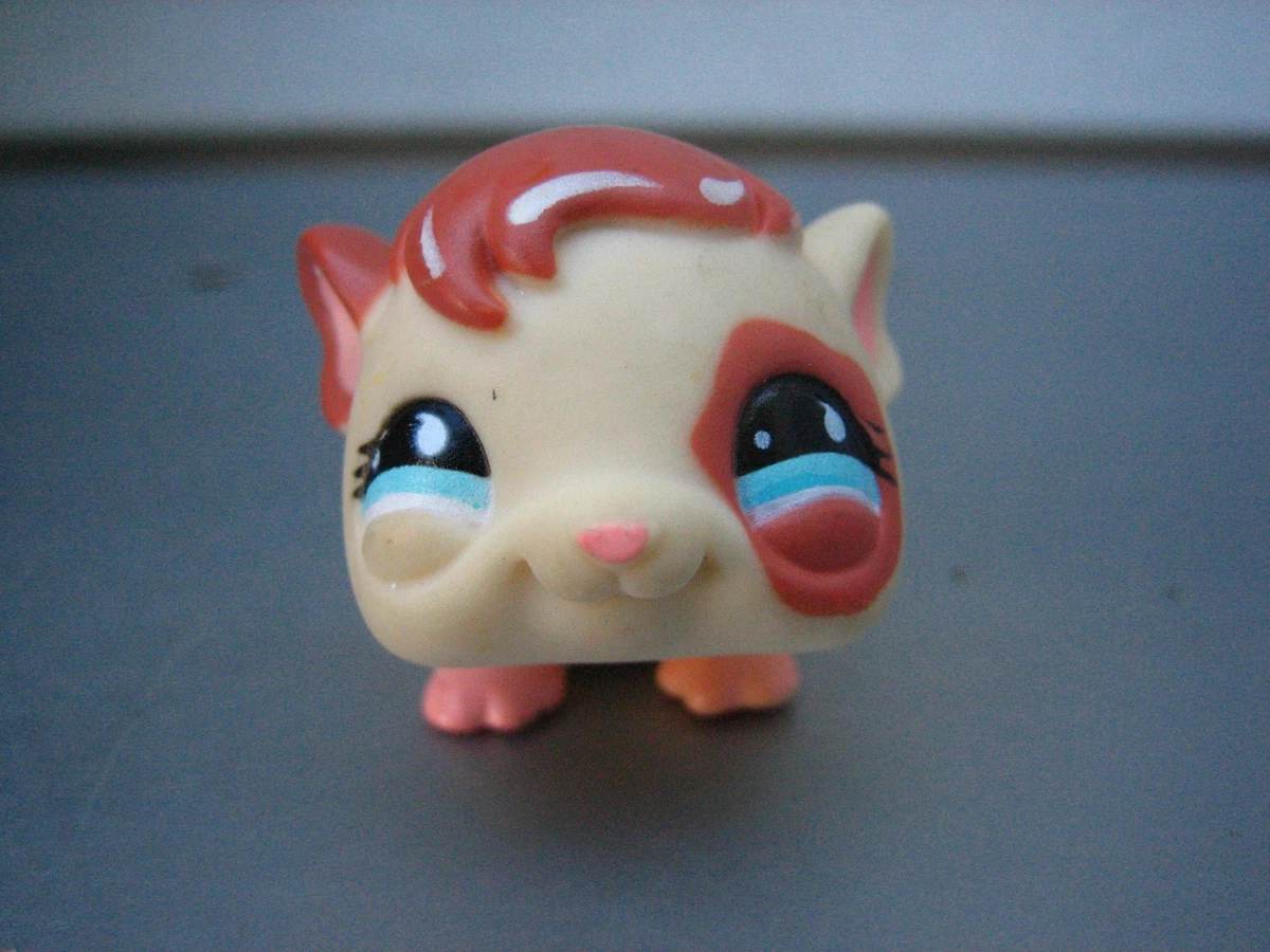 LITTLEST PET SHOP LPS TAN GUINEA PIG GERBIL HAMSTER EYE PATCH BLUE