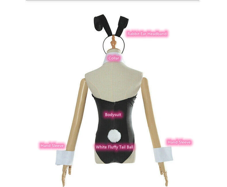 Sexy Women Lingerie Bunny Bodysuit PlayBoy Halloween Cosplay Costume Club Party - Image 4 of 4