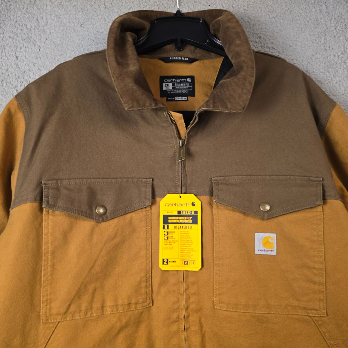 Carhartt Insulated Jacket MENS 2XL TALL BROWN OUTDOOR Flex Carhartt Insulated Jacket MENS 2XL TALL BROWN OUTDOOR Flex