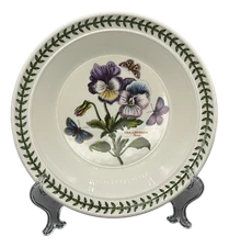 Portmeirion Botanic Garden Rim Soup Bowl Pansy England NWT