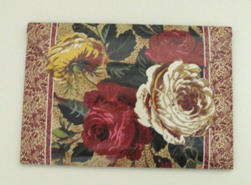 Cancelleria vintage color ecrù in busta disegnata peonia, usata 8 fogli 10 env - Foto 2 di 2