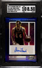 Jerry West 2021-22 Contenders Optic Legendary Cont. Blue /75 Auto SGC 8.5/10