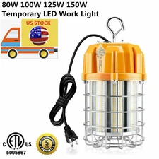 80W 100W 125W 150W High Bay LED Temporary Work Light Garage Jobsite Lighting US