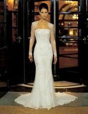 Justin Alexander Wedding Gown Dress 8102 Label Size 10/Street Size 6-8 Bolero