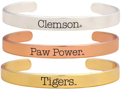 Clemson Tigers Paw Power Tri Tone Bangle Bracelet Set Choose 1 or all 3 CU - Picture 1 of 3