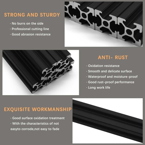 10PK 2020 T-Slot 600mm Aluminum Extrusion | Anodized Linear Rail for CNC 3D DIY - Picture 4 of 6