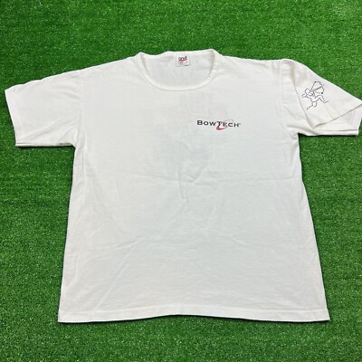 Vintage 90's Bowtech Archary T-Shirt White Size Large Anvil Made in USA