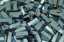  100 Hex Coupling Nuts 1/2-13 x 5/8 x 1-1/4 Threaded Rod Connector Zinc