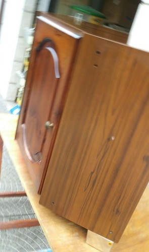 Mobile angolare cucina artigianale pino rosso cm 90x68x60 pensile mobiletto - Foto 3 di 7