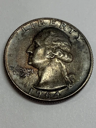 1964-D U.S. Quarter BU, Super Toning  On Obverse, 90% Silver, By REEDERSONG