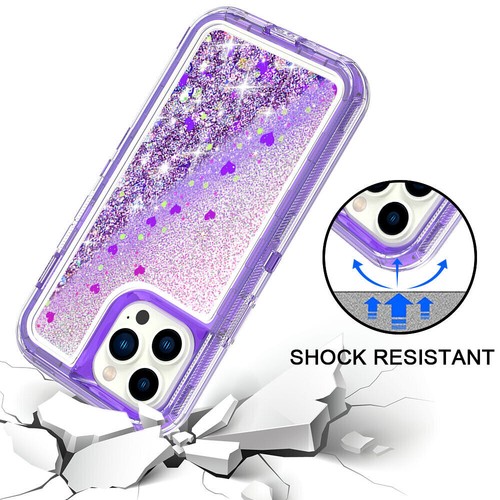 For iPhone 13 12 Pro Max 11 Hard Liquid Glitter Girl Cute Case+Screen Protector - Picture 39 of 52