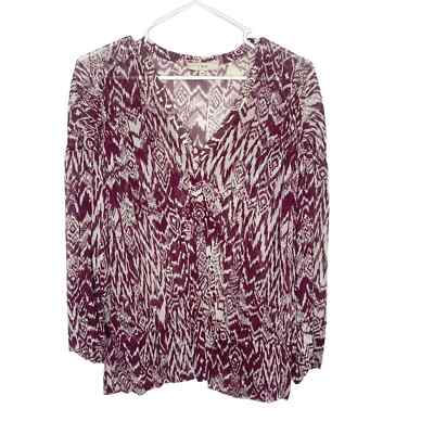IRO silk burgundy boho blouse oversized size 34 lightweight f