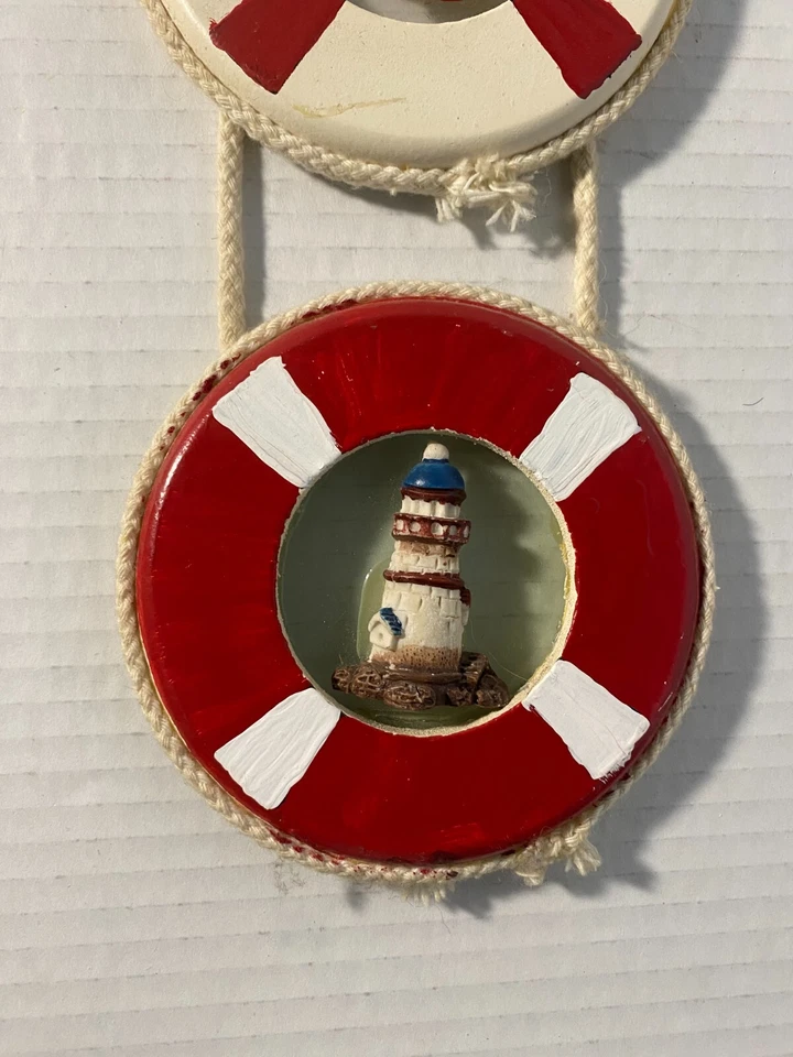 航海挂墙欢迎船 3 救生保护浮标灯塔船轮 — 第 2/4 张图片