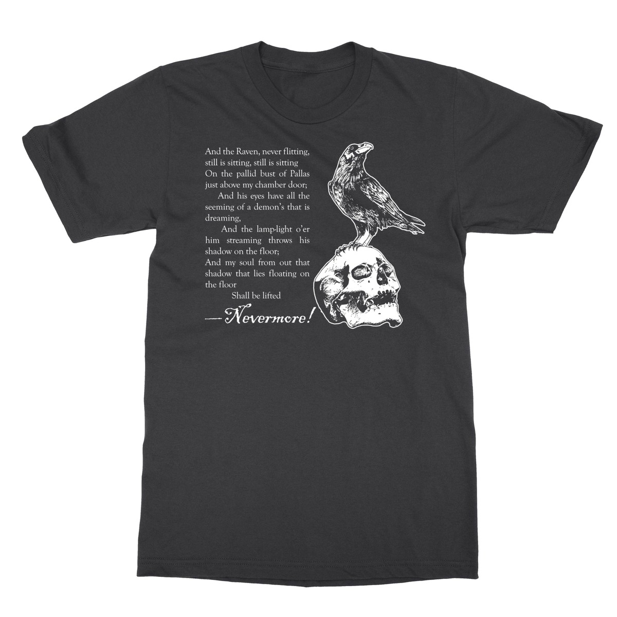 Edgar Allan Poe Raven T Shirt Quoth The Raven Nevermore By Edgar Allan