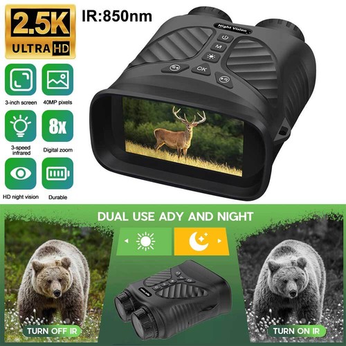 2.5K HD Day&Night Vision Hunting Binoculars HD Video Telescope 8X Digital Zoom
