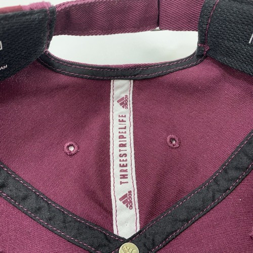 Adidas Burgundy Hat Tonal Embroidered Adjustable Strap OSFM C183 Baseball Cap - 第 10/14 張圖片