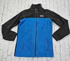 Columbia Steens Mountain Fleece Zip Up Jacket Blue Gray BOYS YOUTH SIZE XL