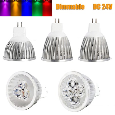 LED Spotlight Bulbs Dimmable DC 24V MR16 GU10 GU5.3 E12 E14 E27 B15 B22 Colored