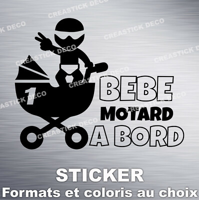 Sticker Bebe Motard A Bord Autocollant Carrosserie Formats Et Coloris Au Choix Ebay