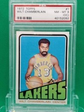 1972 Topps Wilt Chamberlain PSA 8 NEAR MINT/MINT CARD OC #1 LOS ANGELES LAKERS