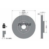 Textar 2X Bremsscheibe Vorne Ø308 Mm AußEnbelüFtet FüR Renault Laguna II