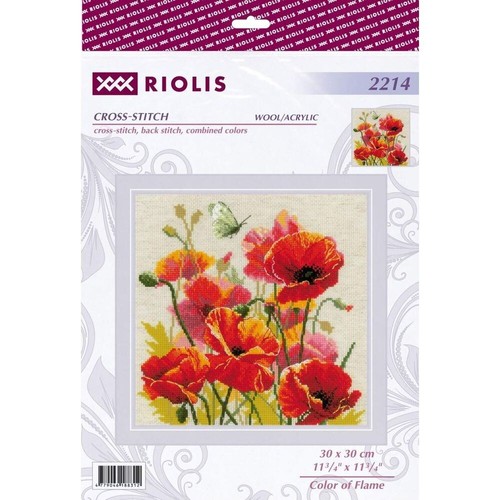 Cross-stitch kit, Point Counted Riolis 2214 Color Flames 30x30 CM - Picture 5 of 5