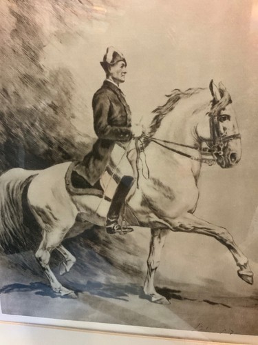 "Estampado artístico enmarcado pasaje soldado a caballo galería alemana Vogel Heidelberg 20x16""" - Imagen 12 de 12