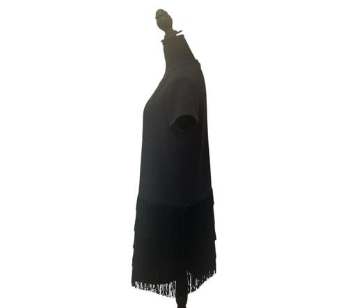 Kate Spade Gatsby Flapper Fringe Shift Dress Women's Black Size 8 - Picture 4 of 7