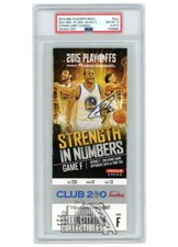 Stephen Curry Autographed 2015 Playoffs Round 2 Game 2 Ticket PSA 10 PSA/DNA 9