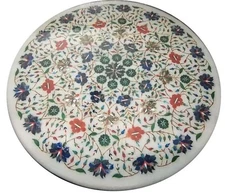 24" Marble coffee Table Top Inlay marquetry work Art home decor