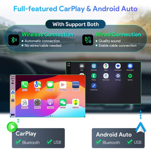 Autoradio 2 DIN Linux 10.1" QLED Android Auto Display Bluetooth CarPlay DSP IPS - Bild 11 von 16
