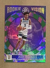 2019-20 ILLUSION ROOKIE VISION GREEN 3/5 JERSEY NUMBER 1/1 RC JADEN MCDANIELS JF
