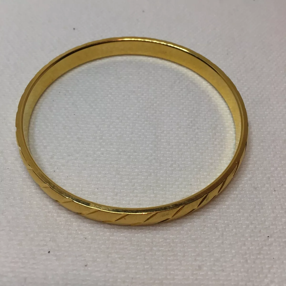 Vintage Goldtone Signed Monet M Etched Bangle Bracelet eBay
