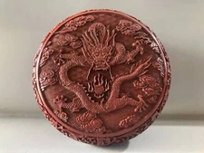 Chinese Lacquerware Hand-carved Exquisite Dragon Pattern Jewelry Boxe ai0805