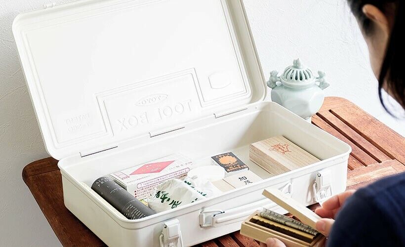 TOYO Steel Trunk Shape Tool box T-360 White W New From Japan TOYO Steel Trunk Shape Tool box T-360 White W New From Japan