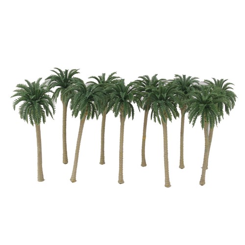 10pcs Diorama Wargame Beach Layout Model Train Coconut Palm Trees HO OO 11CM - Picture 2 of 9