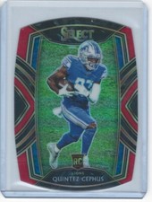 2020 Panini Select 300 Red Prizm Die Cut  Quintez Cephus Detroit Lions