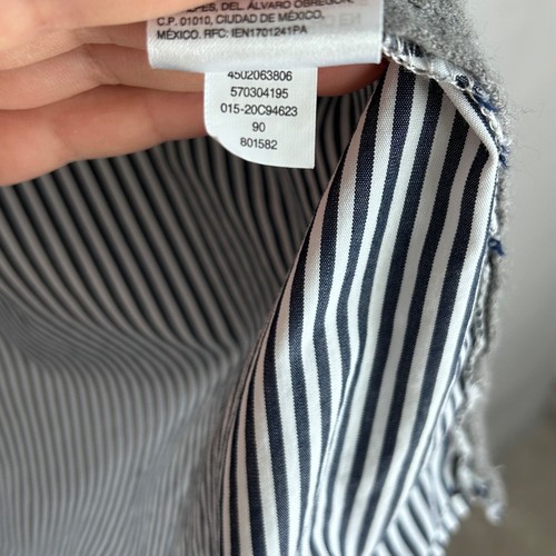 Chicos size 3 /XL shirting back cardigan sweater gray striped knit poplin preppy - Picture 13 of 13
