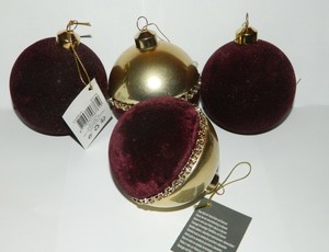 Détails Sur Lot Boules De Noël Velours 8cm Bordeaux Fete De Noel Accessoire Decoration Neuf