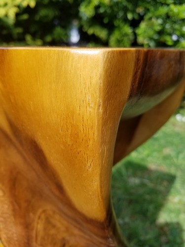 Kleiner Drehtisch/handgeschnitzter Massivholz/Lampentisch/Pflanzenständer/Honig 16" - Bild 4 von 10