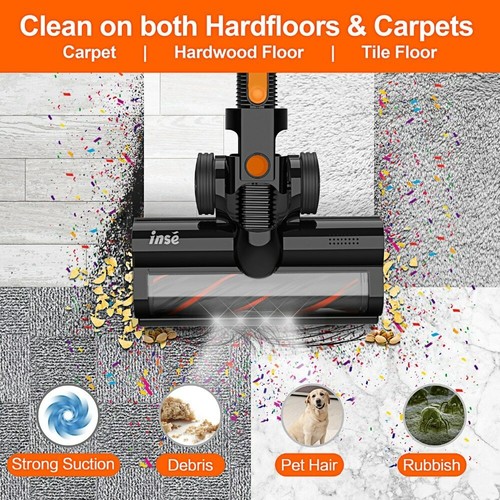 Refur INSE S600 23Kpa 250W Cordless Handheld Stick Carpet Floor Vacuum Cleaner eBay