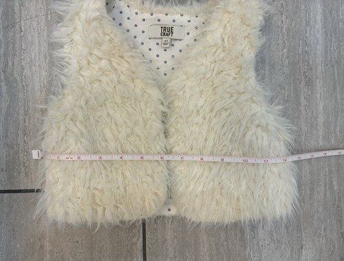 True Craft Girls Super Soft Ivory Faux Fur Fuzzy Vest, Size 4t, Cute!! - Picture 8 of 13
