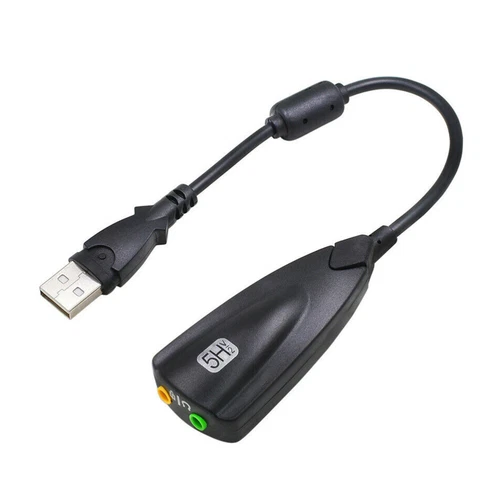 Câble externe USB 7.1 avec carte audio de qualité sonore élevée (noir)